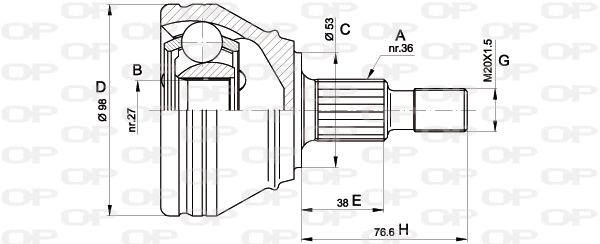 Joint Kit, drive shaft (CVJ5442.10)