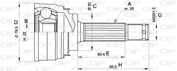 Joint Kit, drive shaft (CVJ5043.10)