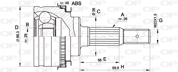 Joint Kit, drive shaft (CVJ5342.10)