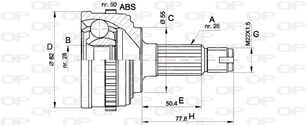Joint Kit, drive shaft (CVJ5296.10)
