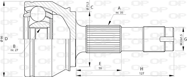 Joint Kit, drive shaft (CVJ5718.10)