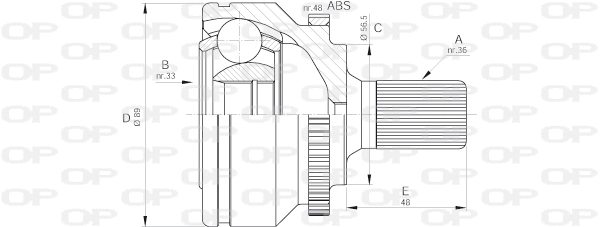 Joint Kit, drive shaft (CVJ5590.10)