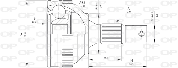 Joint Kit, drive shaft (CVJ5216.10)