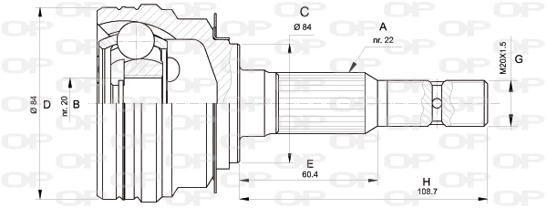 Joint Kit, drive shaft (CVJ5307.10)