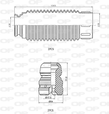 Dust Cover Kit, shock absorber (DCK5034.04)