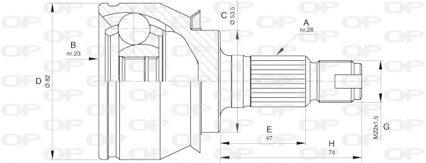 Joint Kit, drive shaft (CVJ5610.10)