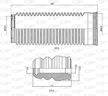 Dust Cover Kit, shock absorber (DCK5086.04)