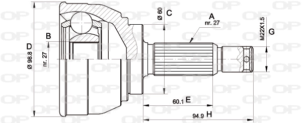 Joint Kit, drive shaft (CVJ5561.10)