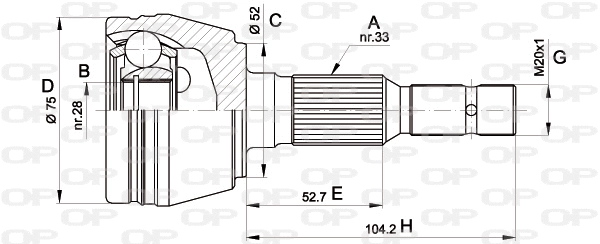 Joint Kit, drive shaft (CVJ5285.10)