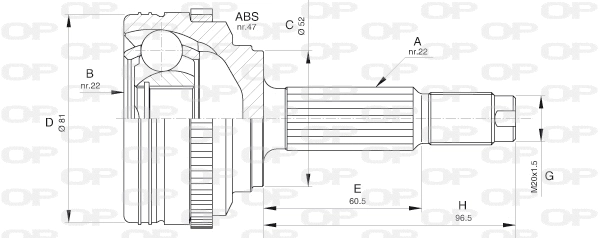 Joint Kit, drive shaft (CVJ5617.10)