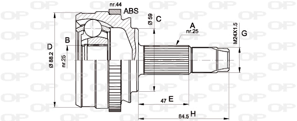 Joint Kit, drive shaft (CVJ5214.10)