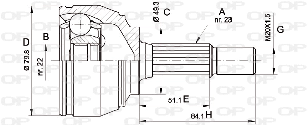 Joint Kit, drive shaft (CVJ5521.10)