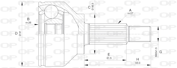 Joint Kit, drive shaft (CVJ5620.10)