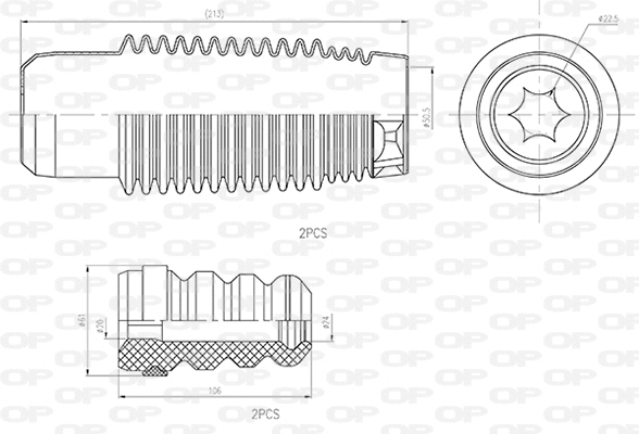 Dust Cover Kit, shock absorber (DCK5044.04)