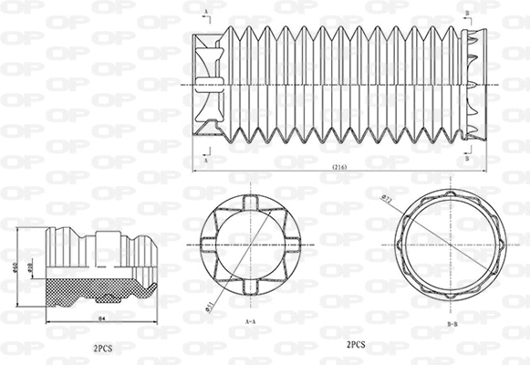 Dust Cover Kit, shock absorber (DCK5062.04)