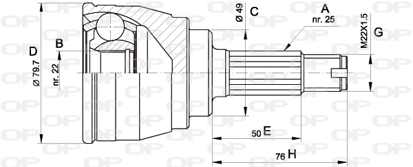 Joint Kit, drive shaft (CVJ5148.10)
