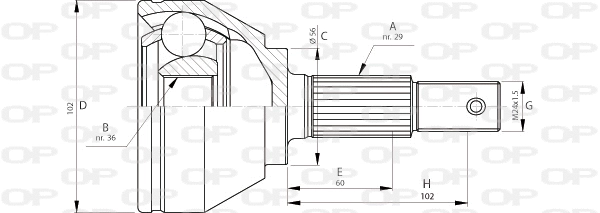 Joint Kit, drive shaft (CVJ5716.10)