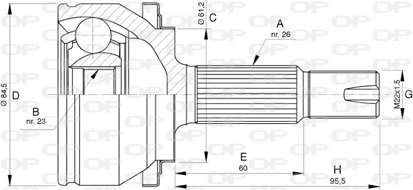 Joint Kit, drive shaft (CVJ5739.10)