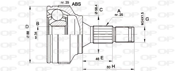 Joint Kit, drive shaft (CVJ5297.10)