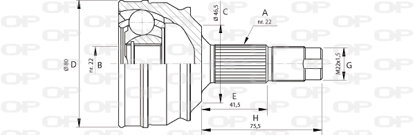 Joint Kit, drive shaft (CVJ5224.10)