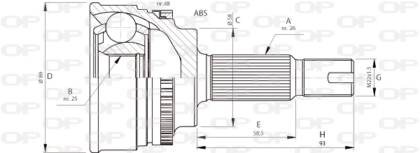 Joint Kit, drive shaft (CVJ5717.10)