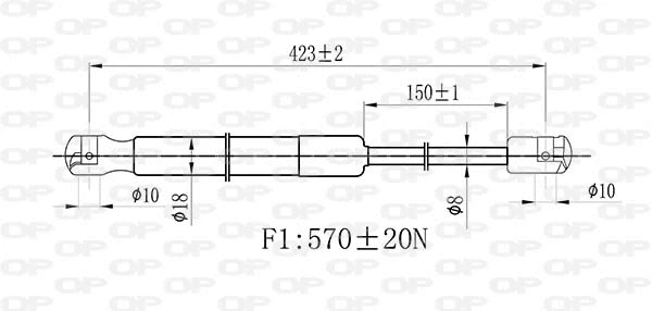 Gas Spring, bonnet (GSR6461.00)