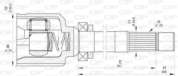 Joint Kit, drive shaft (CVJ5829.20)