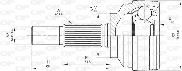 Joint Kit, drive shaft (CVJ5799.10)