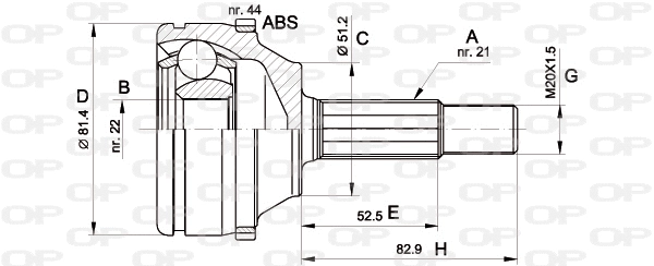 Joint Kit, drive shaft (CVJ5306.10)