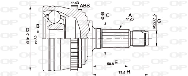 Joint Kit, drive shaft (CVJ5370.10)