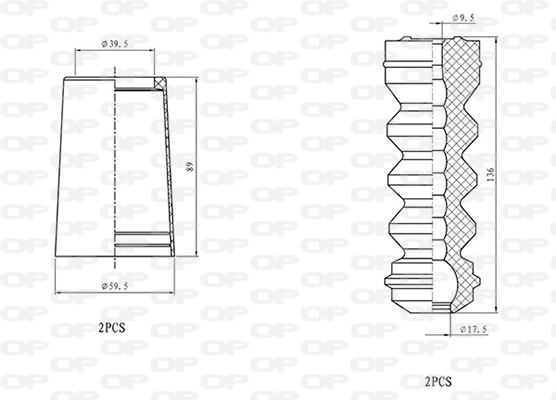 Dust Cover Kit, shock absorber (DCK5077.04)