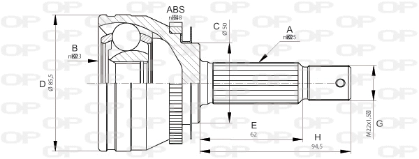 Joint Kit, drive shaft (CVJ5674.10)