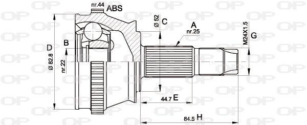 Joint Kit, drive shaft (CVJ5210.10)