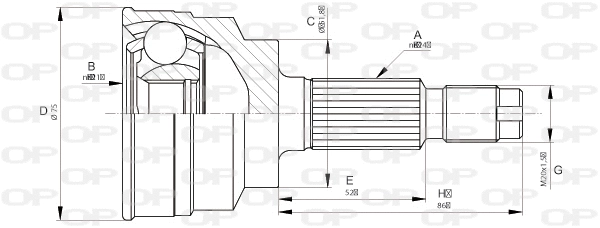 Joint Kit, drive shaft (CVJ5664.10)