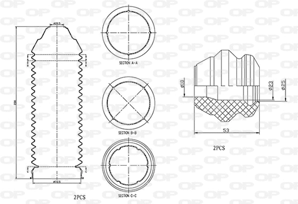 Dust Cover Kit, shock absorber (DCK5051.04)