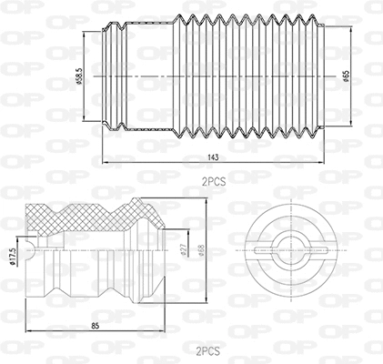 Dust Cover Kit, shock absorber (DCK5029.04)