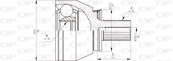 Joint Kit, drive shaft (CVJ5713.10)