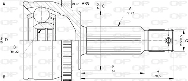 Joint Kit, drive shaft (CVJ5725.10)
