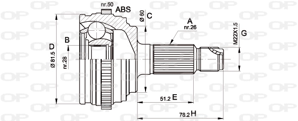 Joint Kit, drive shaft (CVJ5510.10)