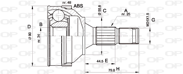 Joint Kit, drive shaft (CVJ5176.10)