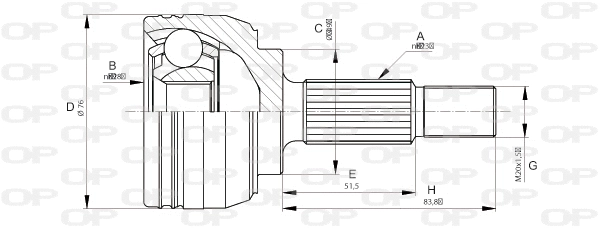 Joint Kit, drive shaft (CVJ5662.10)