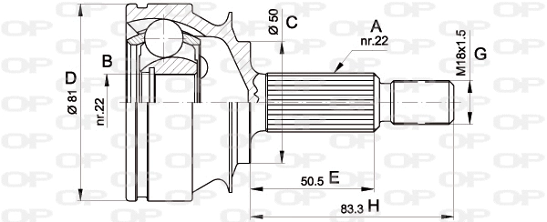 Joint Kit, drive shaft (CVJ5267.10)
