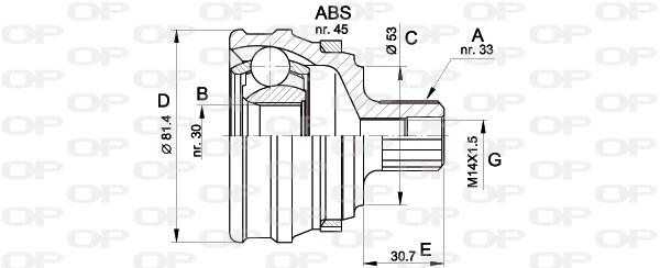 Joint Kit, drive shaft (CVJ5120.10)