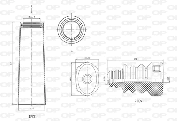 Dust Cover Kit, shock absorber (DCK5014.04)