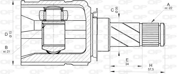 Joint Kit, drive shaft (CVJ5823.20)