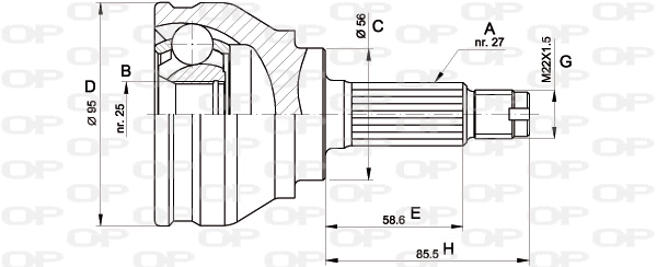 Joint Kit, drive shaft (CVJ5151.10)