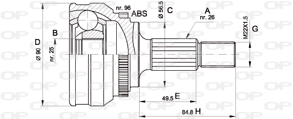 Joint Kit, drive shaft (CVJ5125.10)