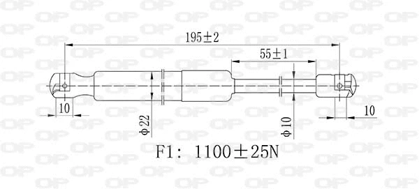 Gas Spring, bonnet (GSR6436.00)