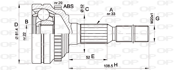 Joint Kit, drive shaft (CVJ5432.10)
