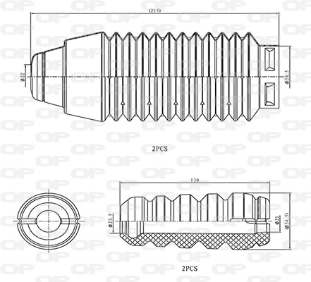 Dust Cover Kit, shock absorber (DCK5088.04)